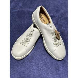 NWOB Born Allegheny II Mens 9.5W Leather Lace Up Comfort‎ Sneakers White $69